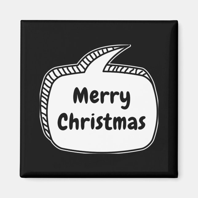 Merry Christmas Speech Bubble T Shirt  Magnet (Framsidan)