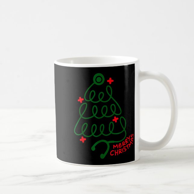 Merry Christmas Stethoscope Nurse Cna Xmas Holiday Kaffemugg (Höger)