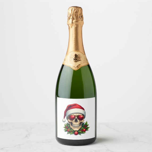 Merry Christmas Sugar Skull Santa Hat Family Xmas  (Framsida)