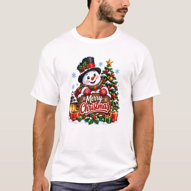 Merry Christmas  T Shirt (Framsida)
