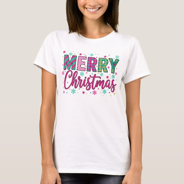 MERRY Christmas T-Shirt – Bold Holiday Typography  (Framsida)