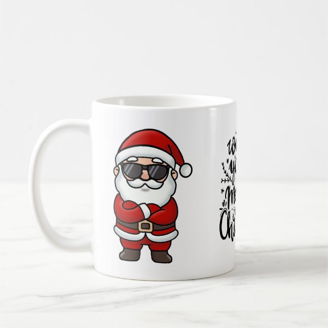 Merry Christmas Tasse - Cooler Weihnachtsmann  Kaffemugg (Vänster)