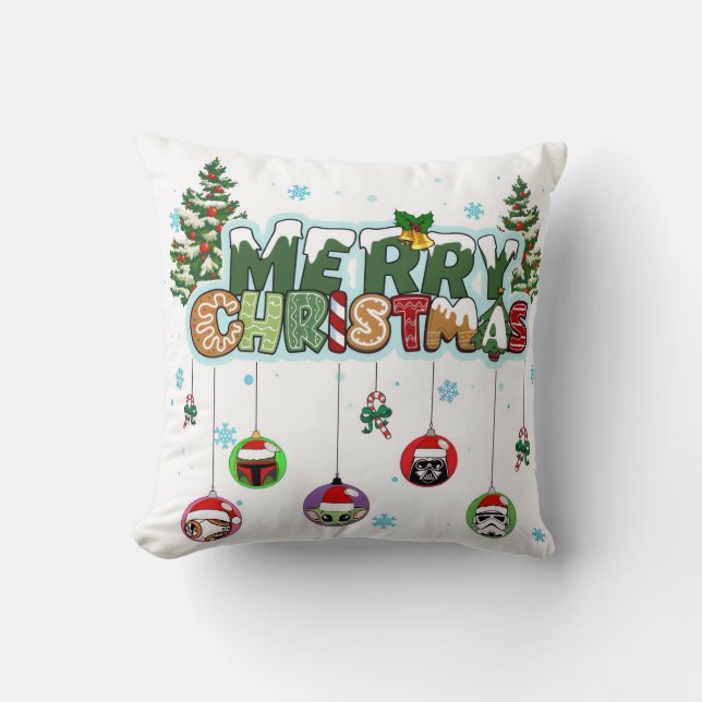 Merry Christmas Throw Pillow Kudde (Framsida)