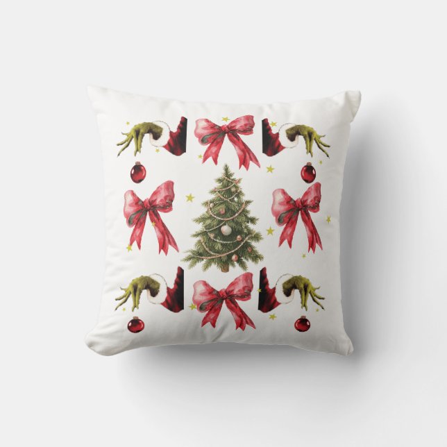 Merry Christmas Throw Pillow Kudde (Framsida)