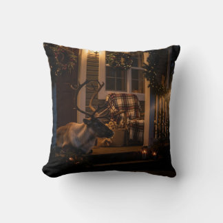 Merry Christmas Throw Pillow –  Reindeer  Kudde