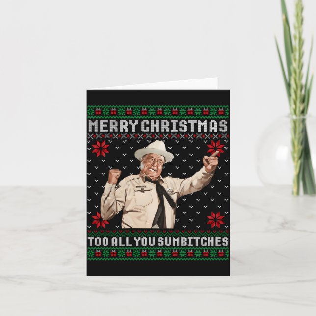 Merry Christmas To All You Sumes Ugly Sweater Vint Kort (Framsida)