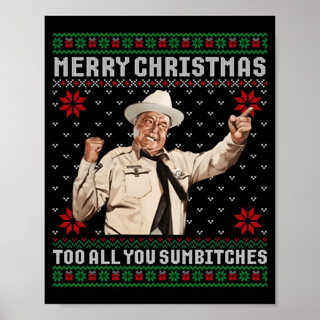 Merry Christmas To All You Sumes Ugly Sweater Vint Poster (Framsidan)