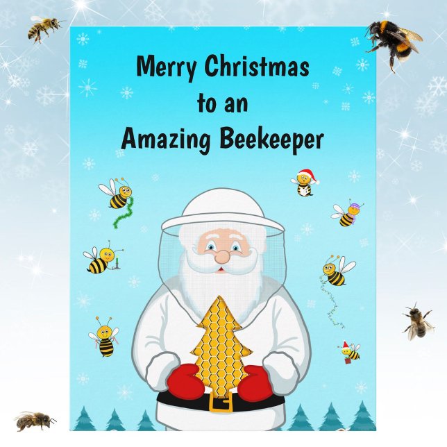 Merry Christmas to an Amazing Beekeeper Helg Vykort (Skapare uppladdad)