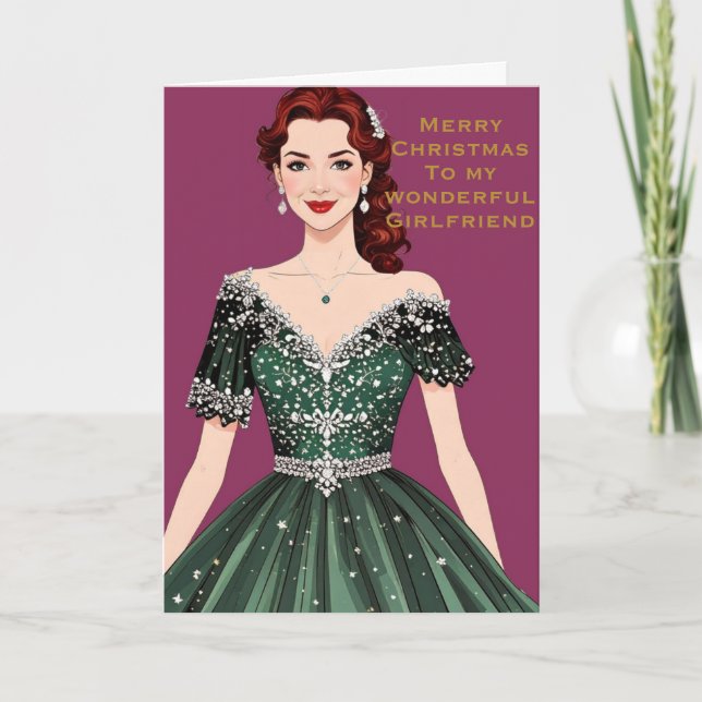 Merry Christmas to my Wonderful Girlfriend Kort (Framsida)