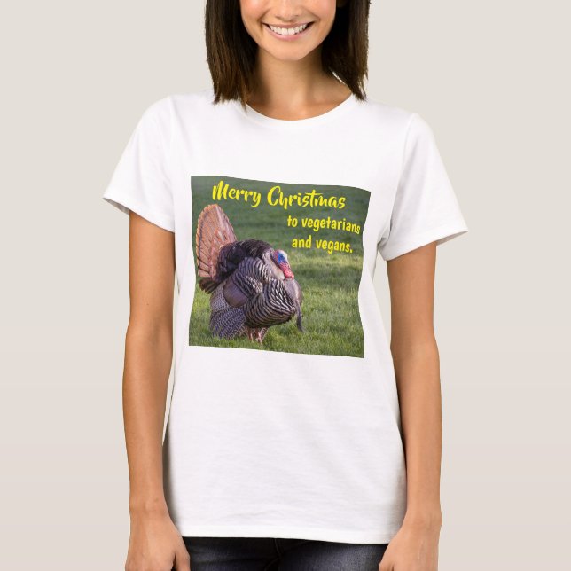 Merry Christmas to vegetarians & vegans T Shirt (Framsida)