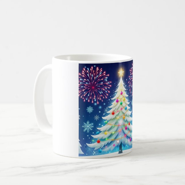 Merry Christmas Tree Coffee Mug – Winter Festival  Kaffemugg (Framsida vänster)