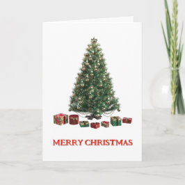 Merry Christmas. Tree (design 1) Folded Card Kort