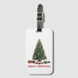 Merry Christmas. Tree (design 1) with gifts Bagagebricka