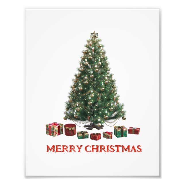 Merry Christmas. Tree (design 1) with gifts Fototryck (Framsidan)
