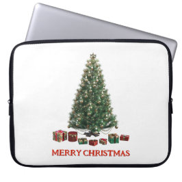 Merry Christmas. Tree (design 1) with gifts Laptop Fodral