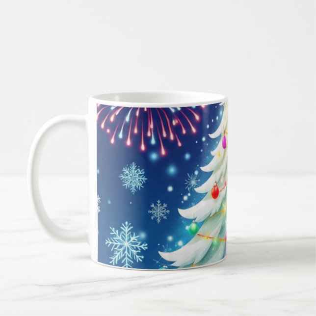 Merry Christmas Tree Festive Wall Art – Seasonal D Kaffemugg (Vänster)