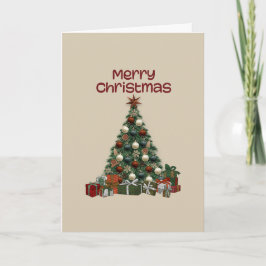Merry Christmas Tree Folded Greeting Card Kort