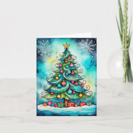 Merry Christmas Tree - Happy Holidays Helgkort