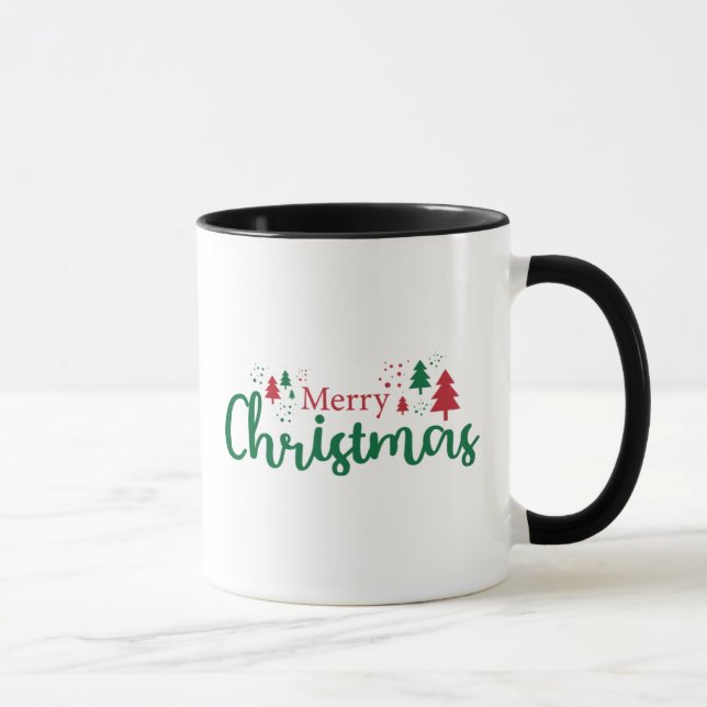 Merry Christmas Tree Holiday Mug, 11 oz Mugg (Höger)