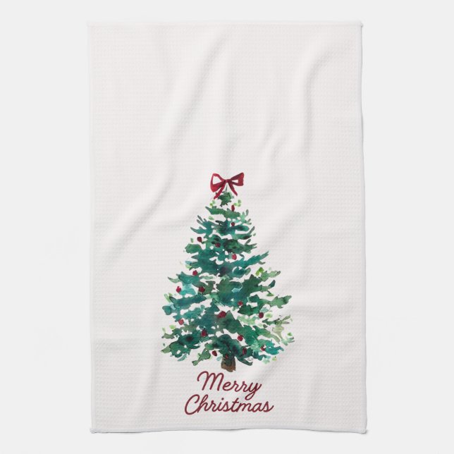 Merry Christmas Tree Kitchen Towel Kökshandduk (Vertikal)