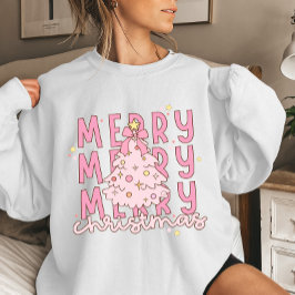 Merry Christmas Tree pink Coquette T Shirt