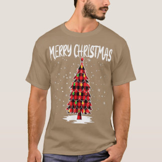 Merry Christmas Tree Red Buffalo Plaid Xmas Pajama T Shirt