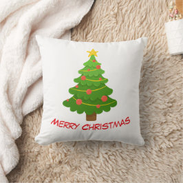 Merry Christmas Tree Throw Pillow Kudde