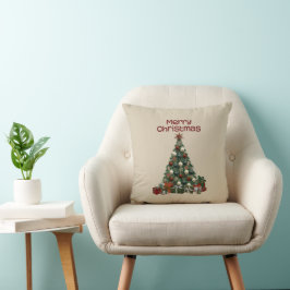 Merry Christmas Tree Throw Pillow Kudde
