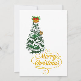 Merry Christmas Tree Watercolor Custom  Inbjudningar