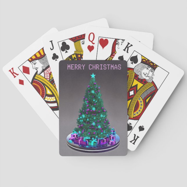 Merry Christmas. Tree with gifts. Playing Cards Casinokort (Baksidan)