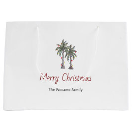Merry Christmas Tropical Palm Trees Beach 