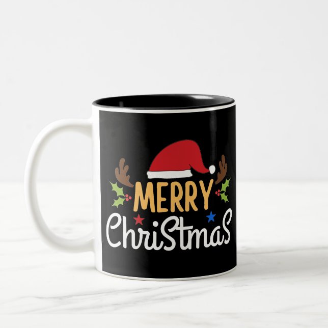 Merry Christmas Två-Tonad Mugg (Vänster)