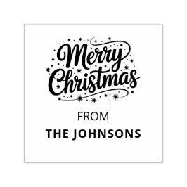 Merry Christmas Typography Logo Name Självfärgande Stämpel