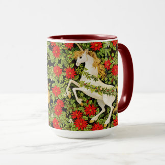 Merry Christmas Unicorn Red Green White Mugg