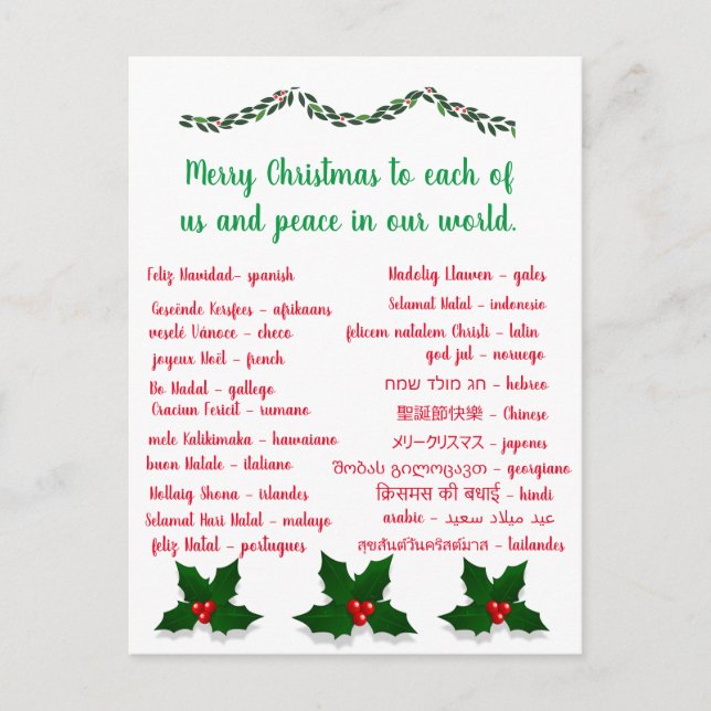 MERRY CHRISTMAS VYKORT (Framsida)