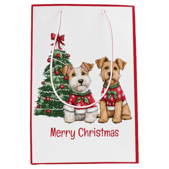 Merry Christmas Welsh Wire Fox Terrier Dogs (Framsidan)