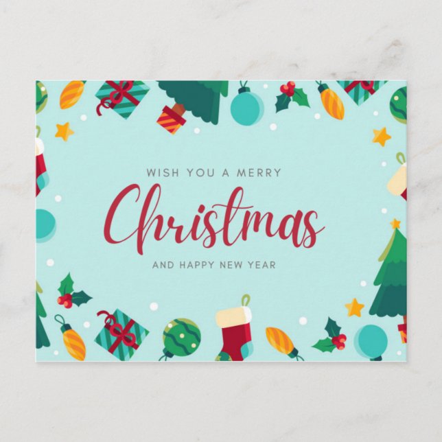 Merry Christmas Whishing postcards Vykort (Framsida)