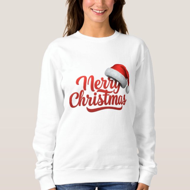 Merry Christmas White sweatshirt gift T Shirt (Framsida)
