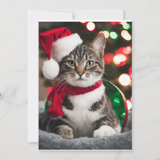 Merry Christmas with a cute kitten Julkort
