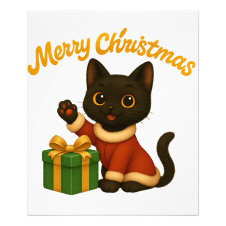 Merry Christmas with Emi the Black Cat Fototryck