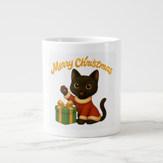 Merry Christmas with Emi the Black Cat Jumbo Mugg (Framsidan)