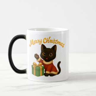 Merry Christmas with Emi the Black Cat Magisk Mugg