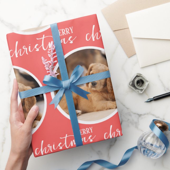 Merry Christmas with One Circle Photo Presentpapper (Gifting)