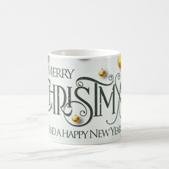 Merry Christmas with Winter Reindeer holiday gift  Kaffemugg (Center)