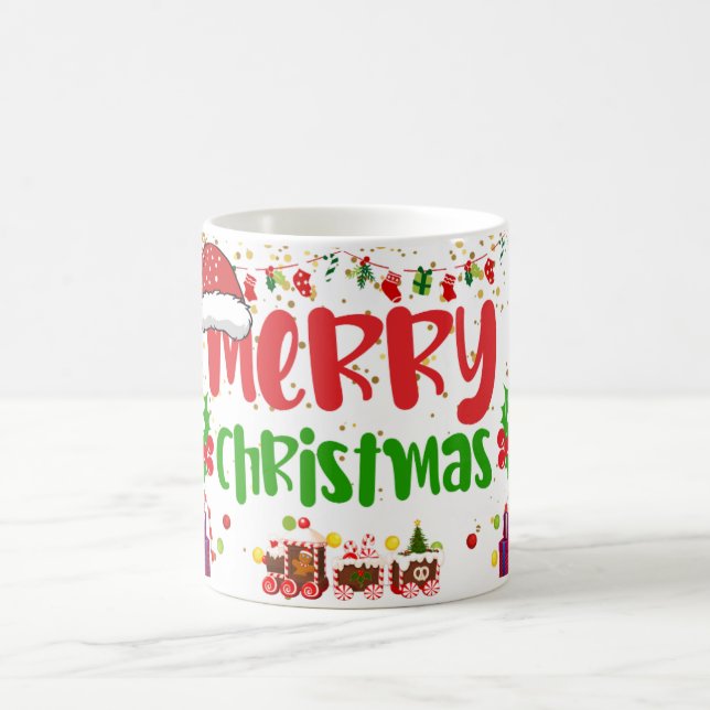 Merry Christmas with Winter Reindeer holiday gift Kaffemugg (Center)