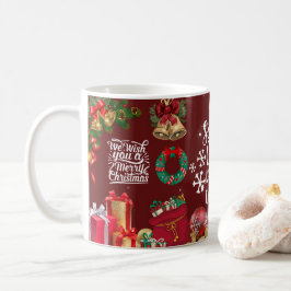 Merry Christmas with Winter Reindeer holiday gift  Kaffemugg