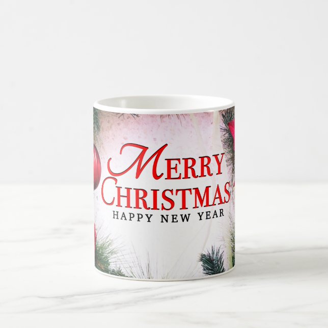 Merry Christmas with Winter Reindeer holiday gift  Kaffemugg (Center)