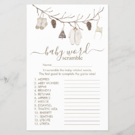 Merry Christmas Word Scramble Game Baby Shower Flygblad
