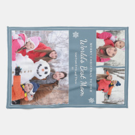 Merry Christmas World’s Best Mom Photos Sage Green Kökshandduk