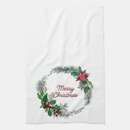 Merry Christmas Wreath Kitchen Towel Kökshandduk